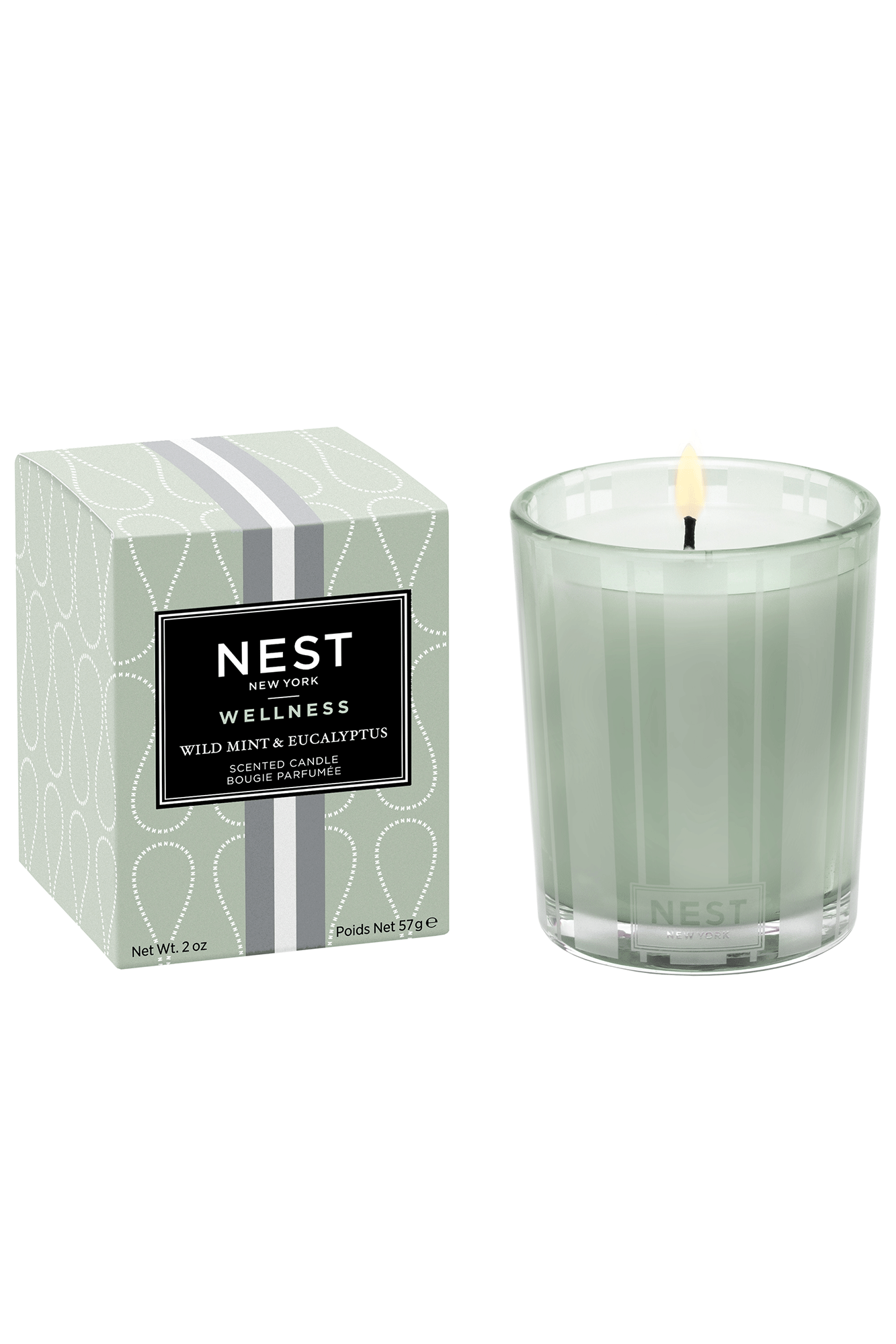Clear your mind and awaken your senses with the Wild Mint & Eucalyptus Votive Candle from Nest. Its blend of wild mint, eucalyptus, basil and Thai ginger creates a calming atmosphere that’s perfect for your sanctuary. Light it up for a soothing scent and mood booster!
