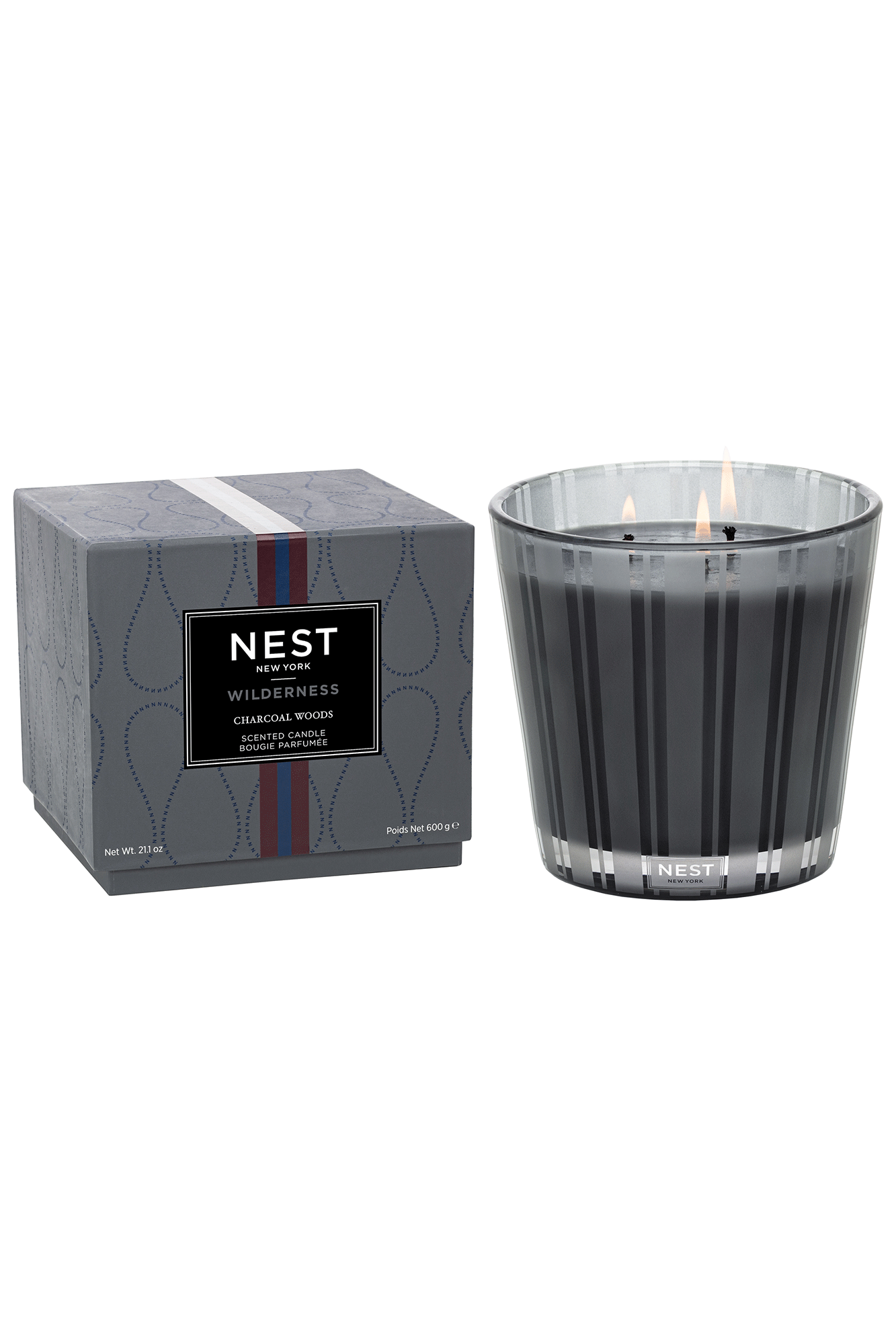 Experience the depths of a mysterious forest with Charcoal Woods 3 Wick Candle from Nest. Each candle releases a captivating aroma of smoky labdanum, patchouli, cedarwood, charred birchwood, and a hint of black truffle. Enjoy a pleasant, natural atmosphere with this creamy paraffin-soy blend in your home.