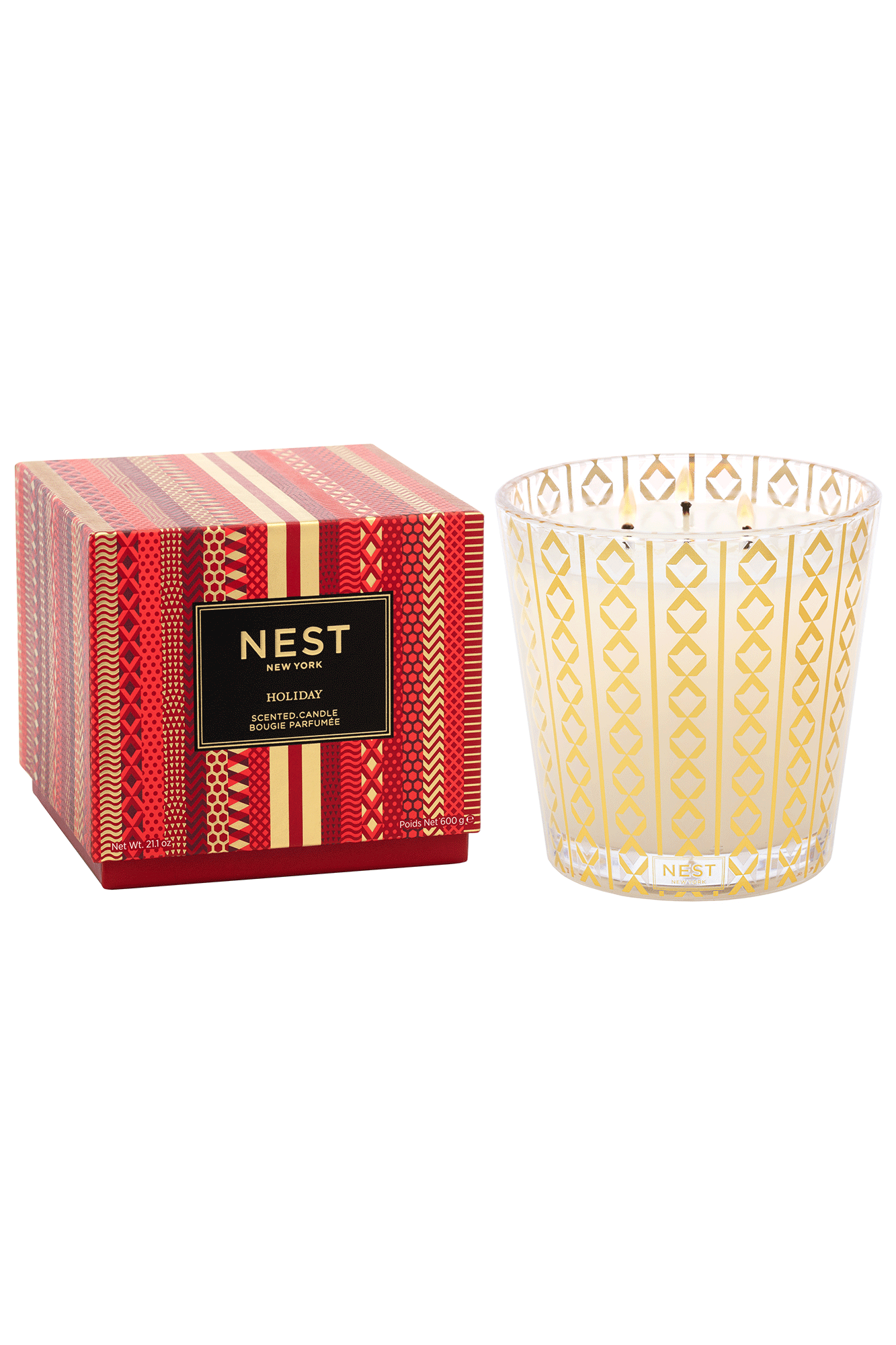 This exquisite Holiday Classic 3 Wick Candle from Nest will fill your home with the quintessential aroma of the season. A sophisticated blend of pomegranate, mandarin orange, pine, cloves, cinnamon, vanilla, and amber, this bestselling fragrance will bring a cozy and warm atmosphere to any room.