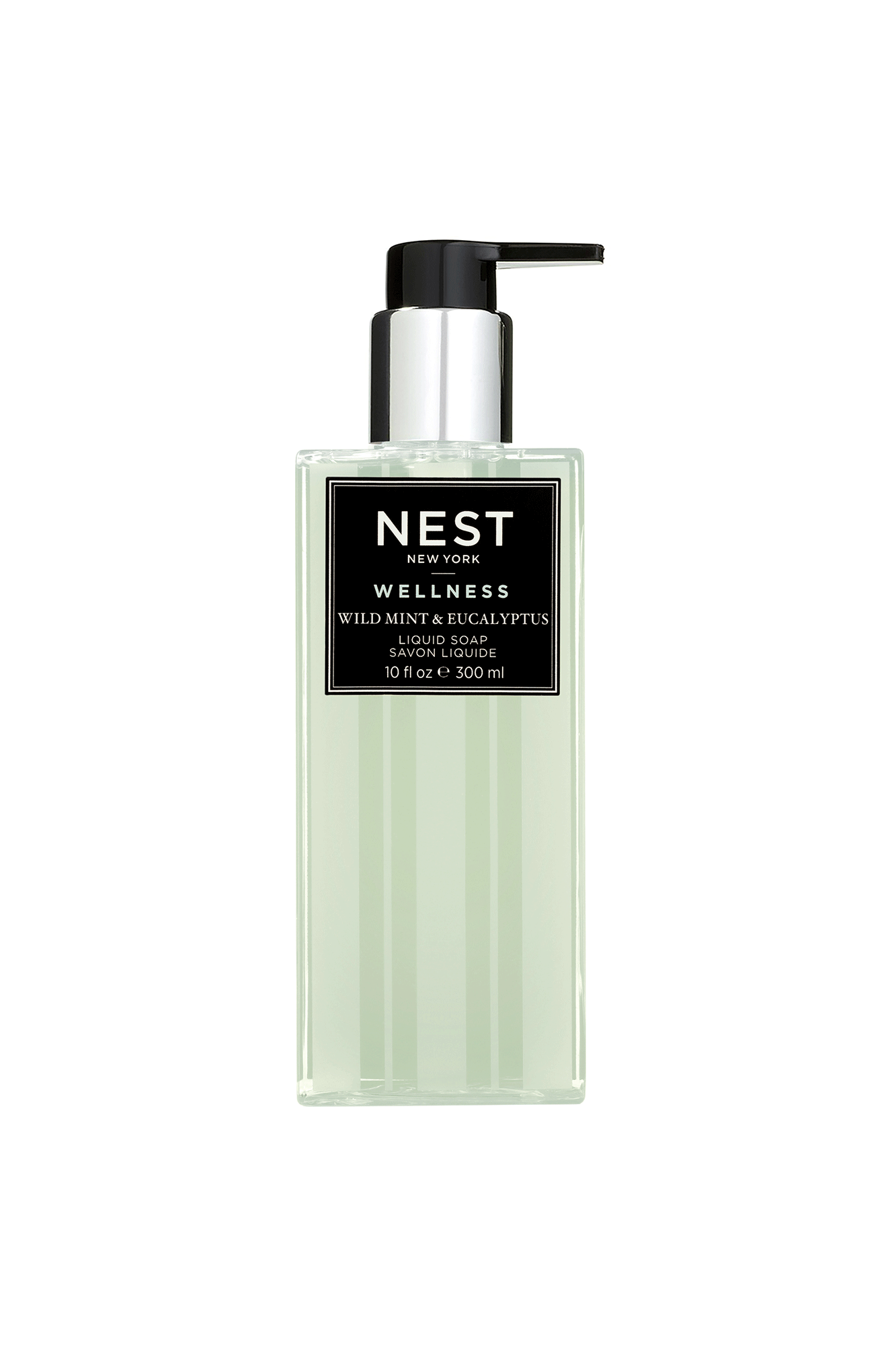 Cleanse and invigorate your skin with our luxurious Wild Mint & Eucalyptus Liquid Soap from Nest. Soothing wild mint, eucalyptus, basil and Thai ginger create an aromatic blend to clear the mind and awaken the senses. With 300 pumps per bottle, this liquid soap is a refreshing and long-lasting indulgence.