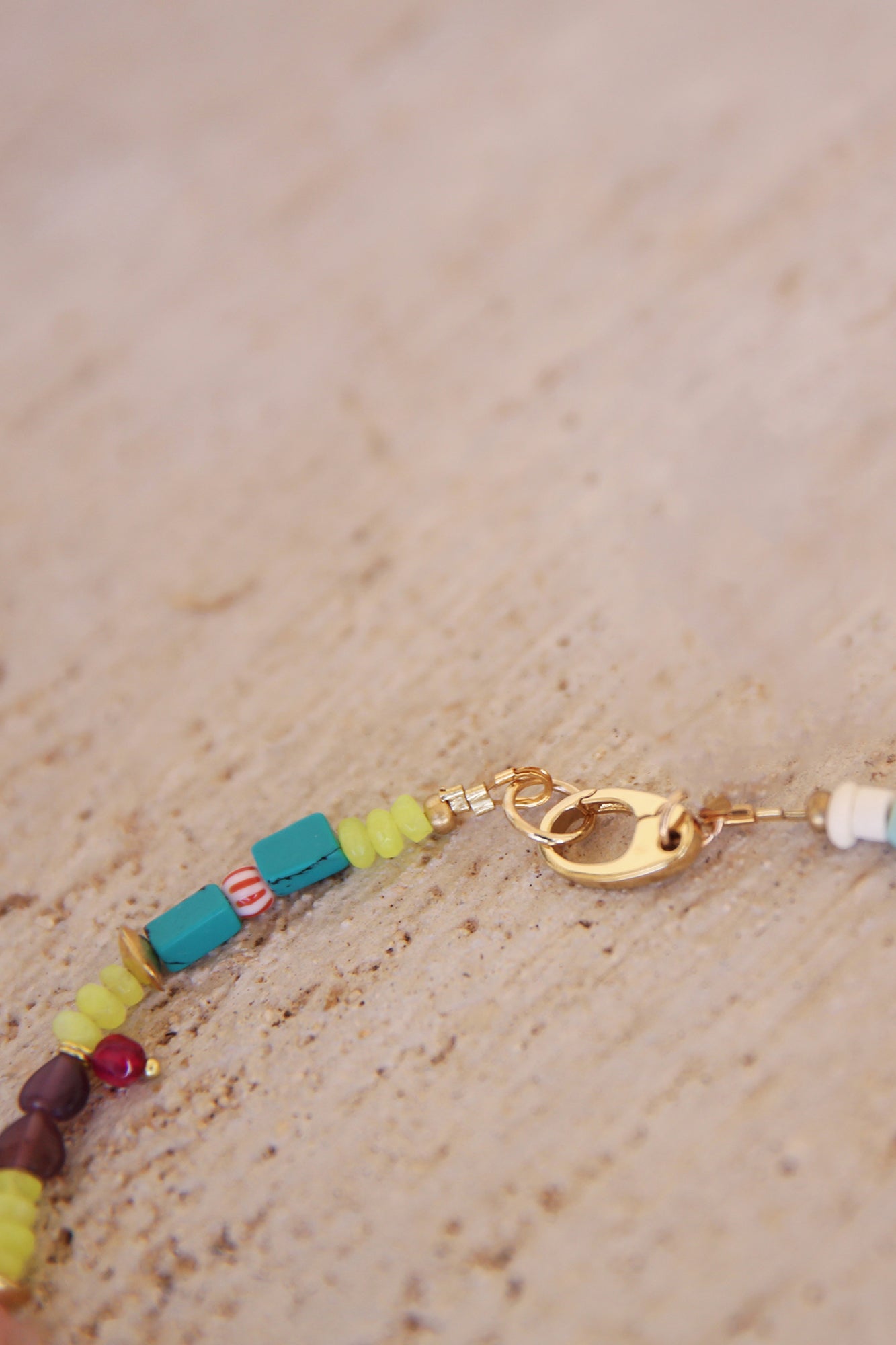 Necklace w/ Lemon + Green Jade, Apatite, Lapis, Quartz, Jasper, Magnesite, Czech Glass Flowers, + Handcarved Pink Chalcedony Lip Charm