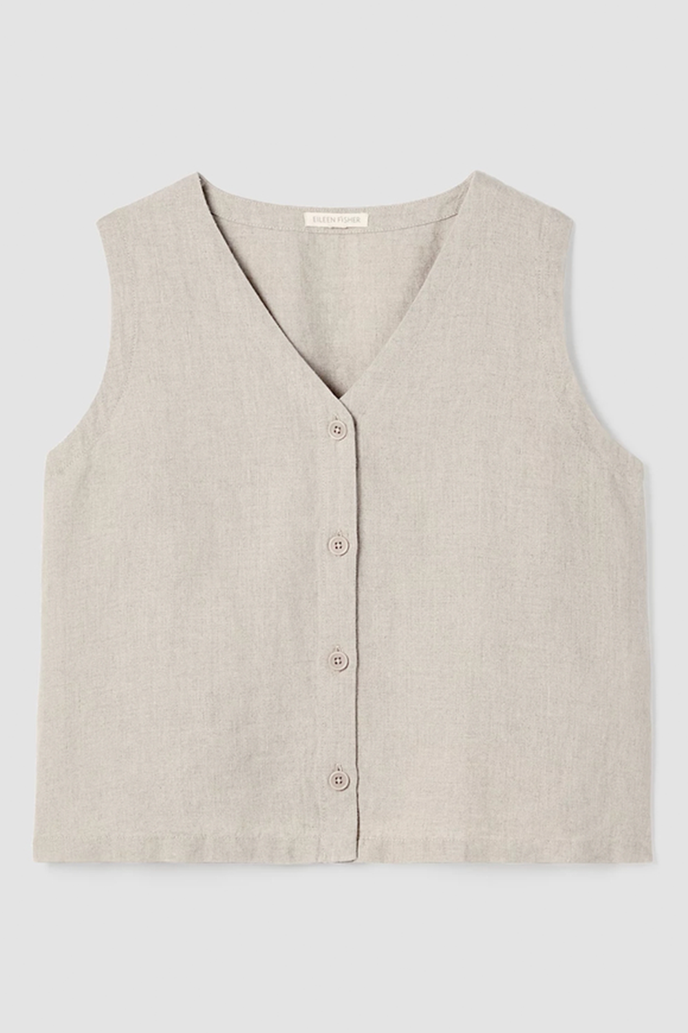 Organic Linen Vest Undyed Natural