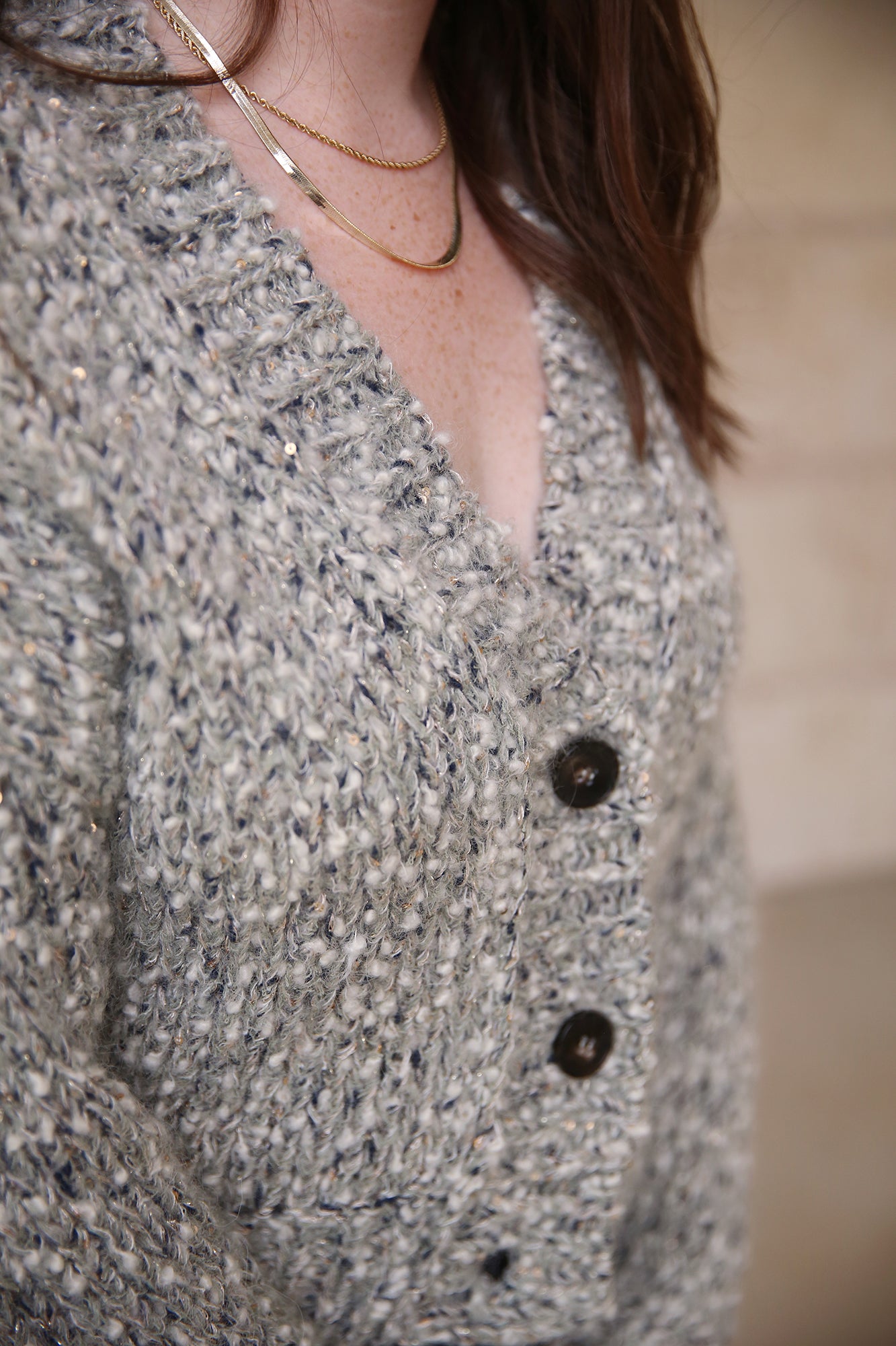 Poetry Motion Oversized Cardigan Knitted in Germany Frozen Sage