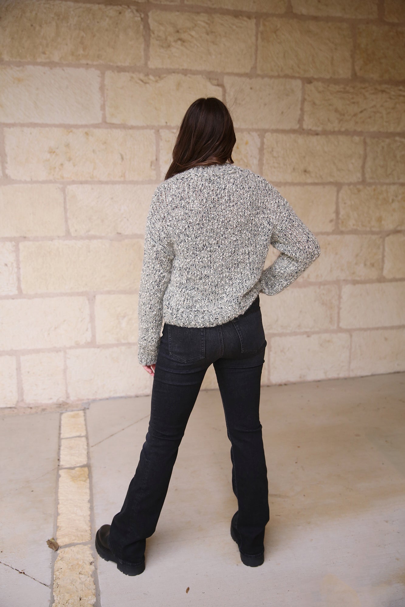 Poetry Motion Oversized Cardigan Knitted in Germany Frozen Sage