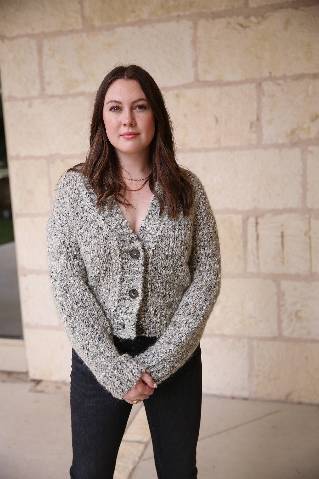 Poetry Motion Oversized Cardigan Knitted in Germany Frozen Sage