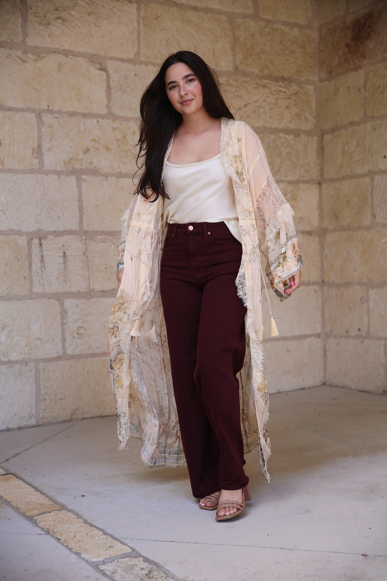Pintuck Layer With Lace Detail Dress Adorned In Antiquity