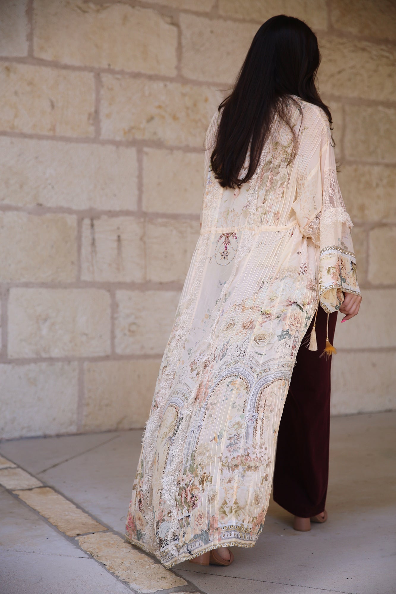 Pintuck Layer With Lace Detail Dress Adorned In Antiquity