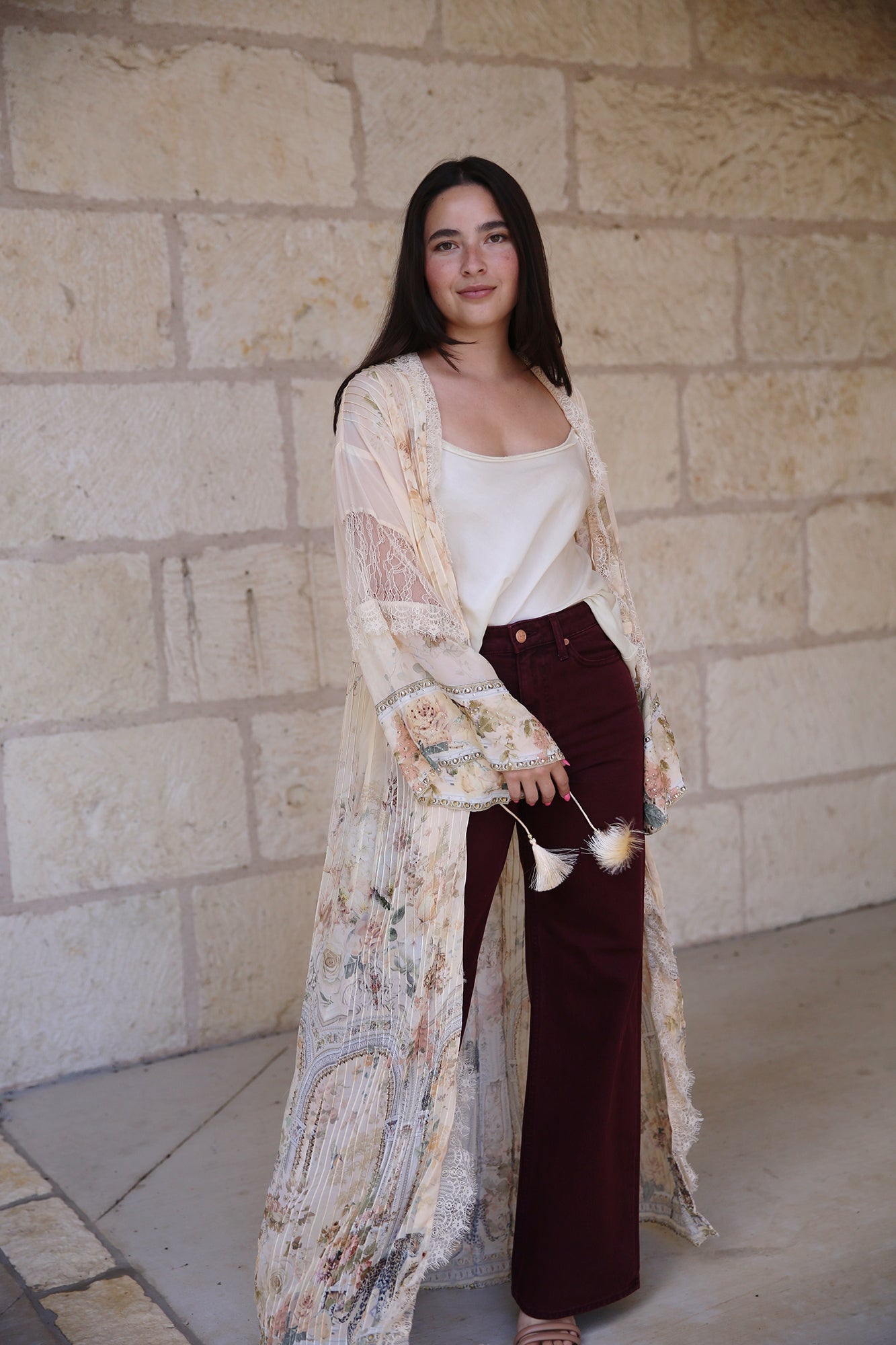 Pintuck Layer With Lace Detail Dress Adorned In Antiquity