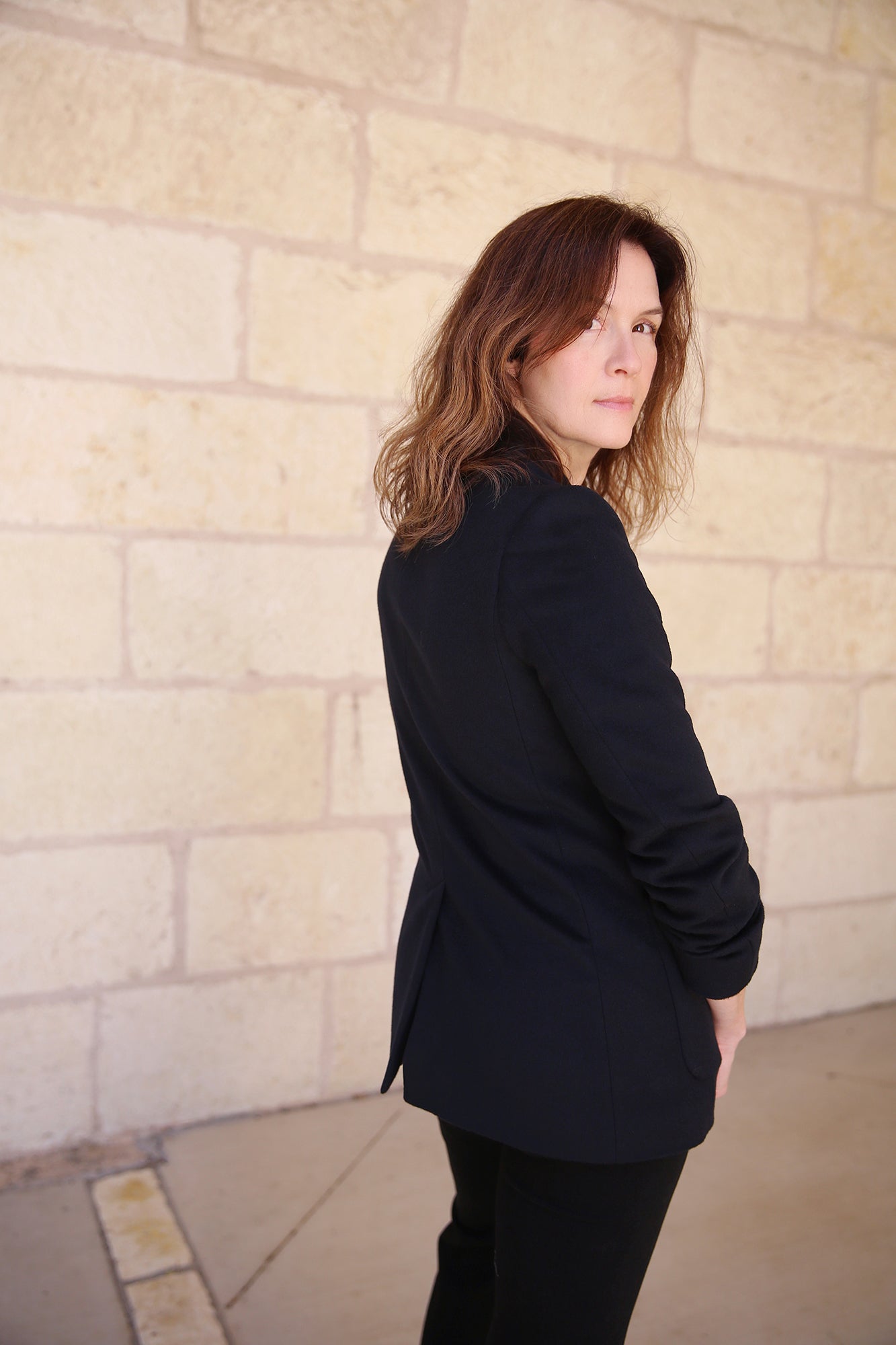 Poetry Motion Blazer With Floral Glitter Appliqué Midnight Blue