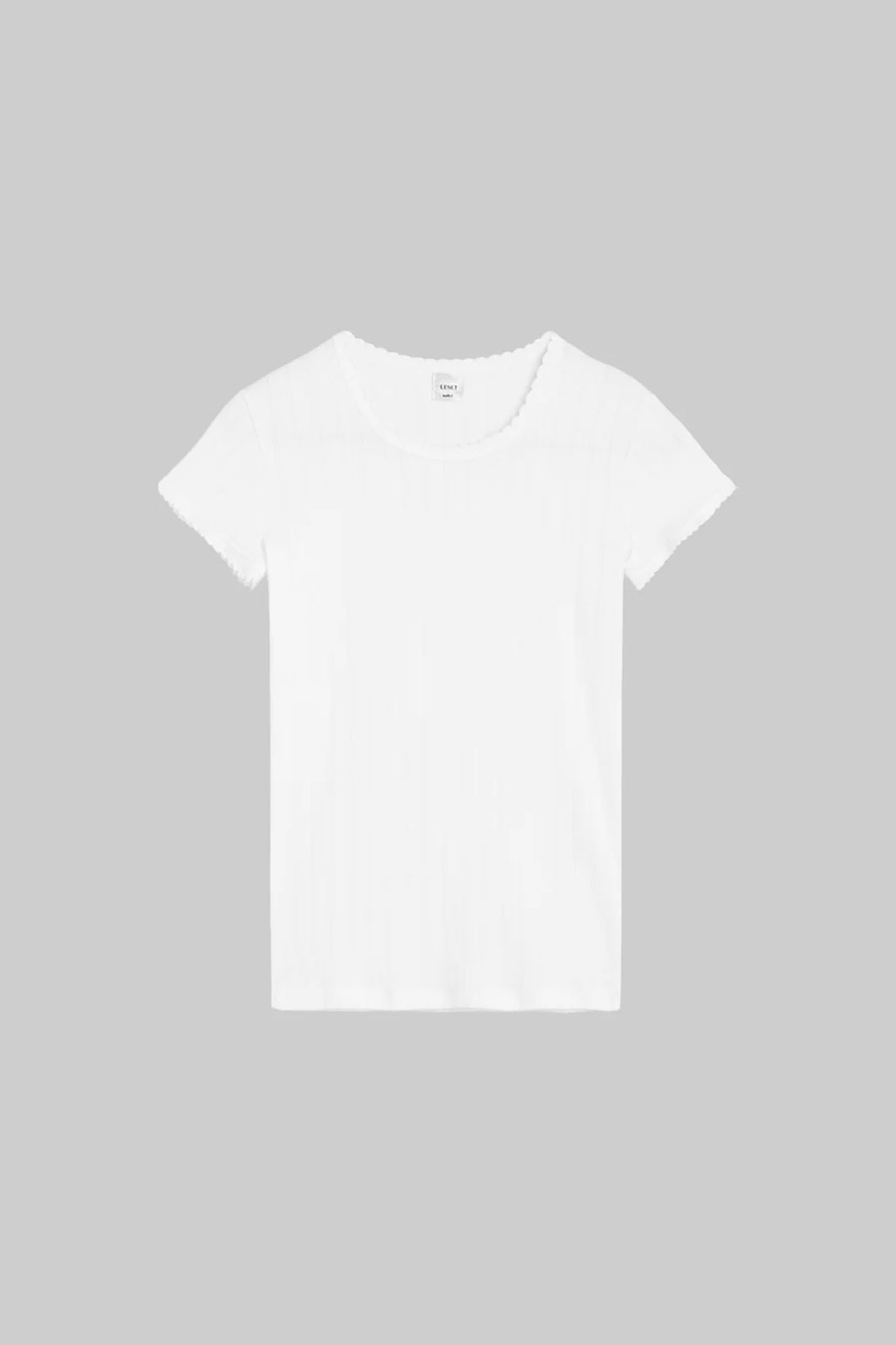 Pointelle Slim Fit Tee White