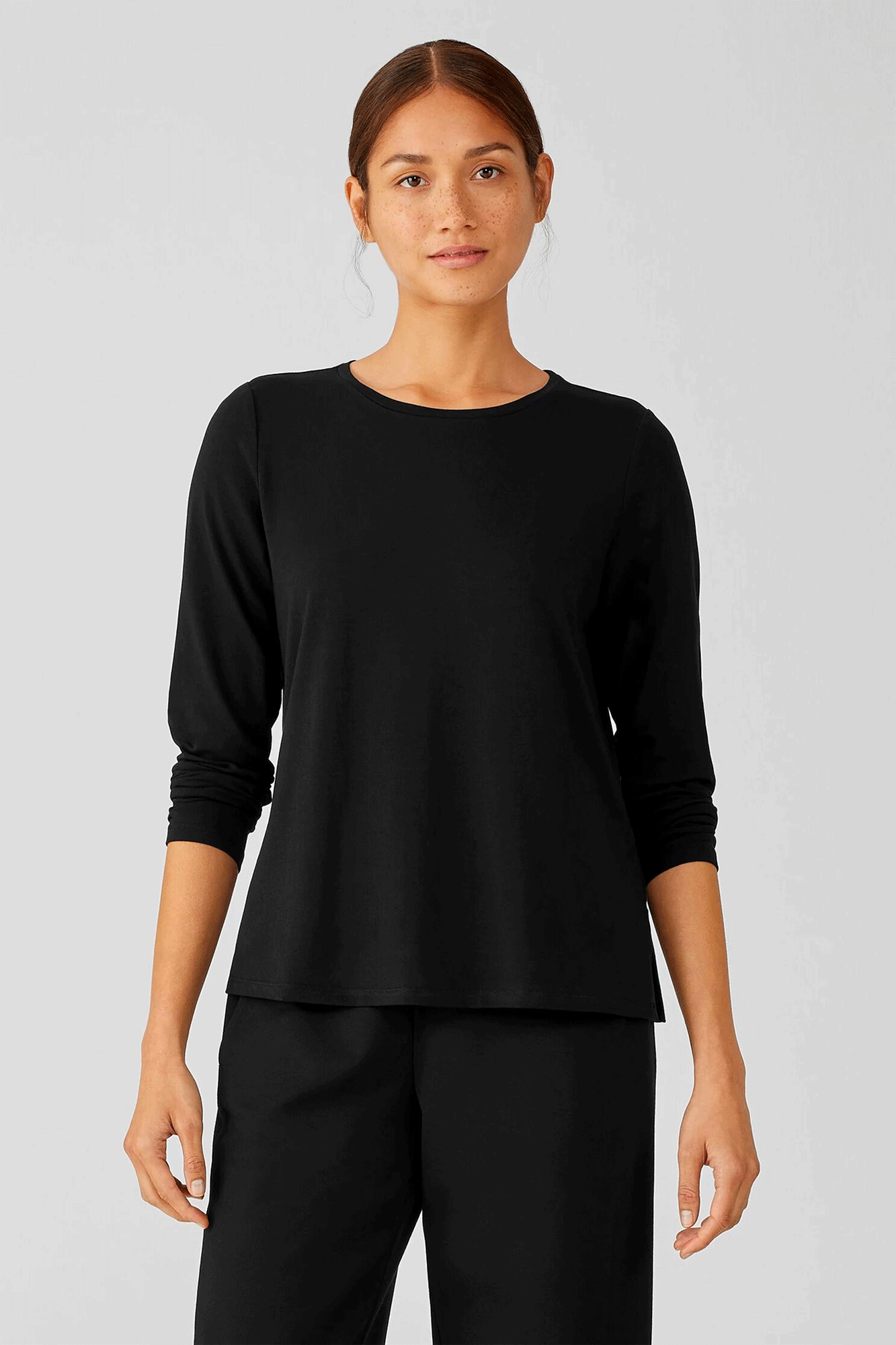 Jersey Knit Crew Neck Top