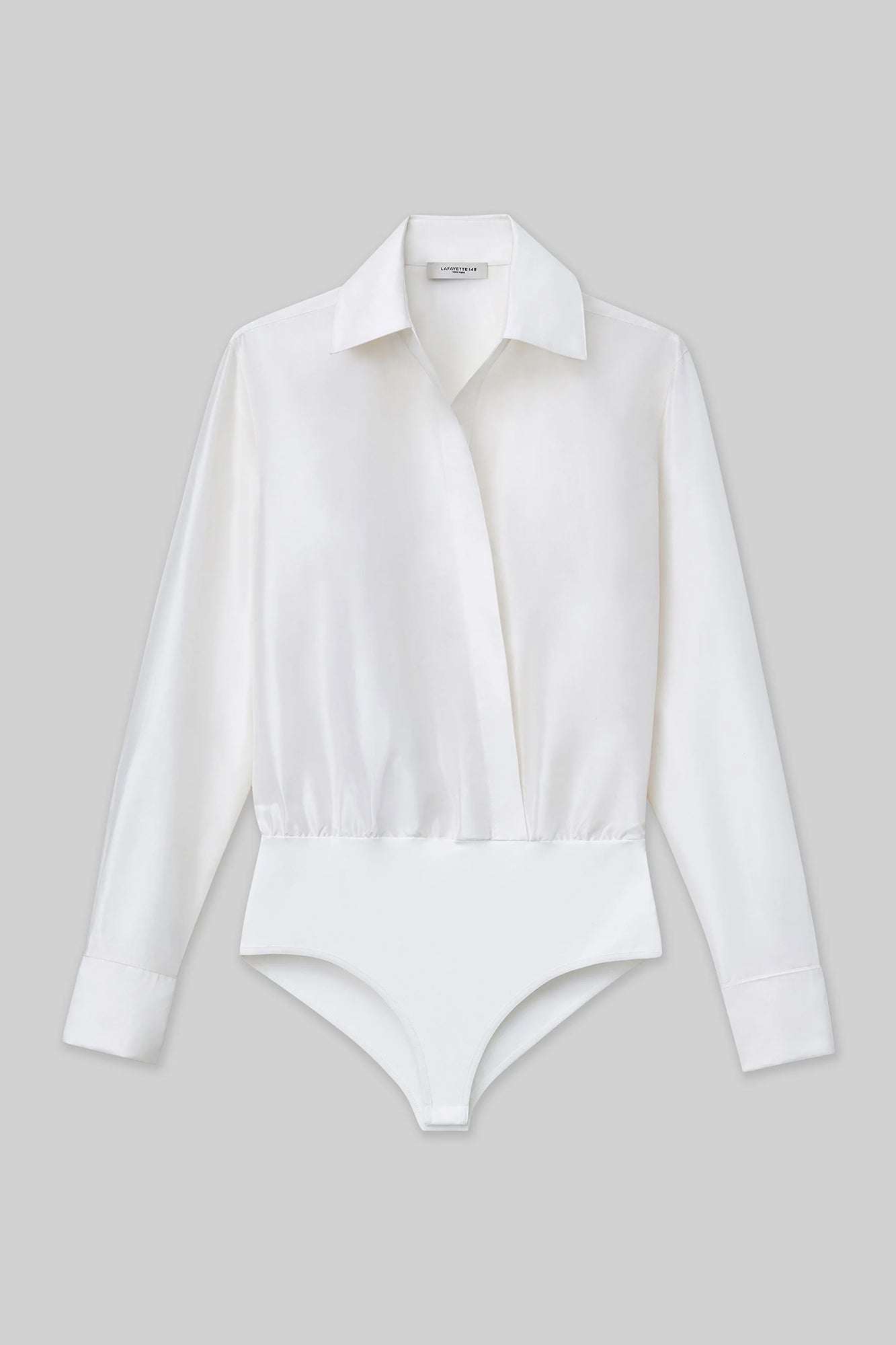 Recycled Taffeta Crossover Bodysuit Cloud