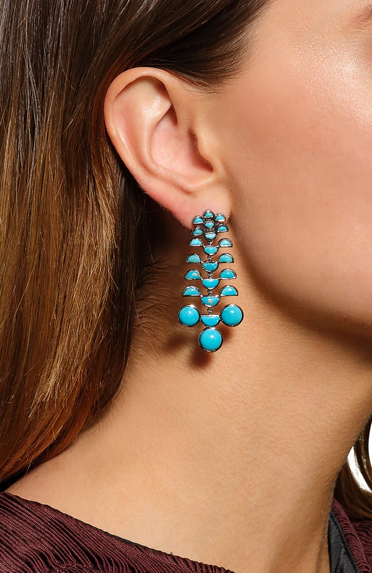 Reptile Girandole Earrings Turquoise