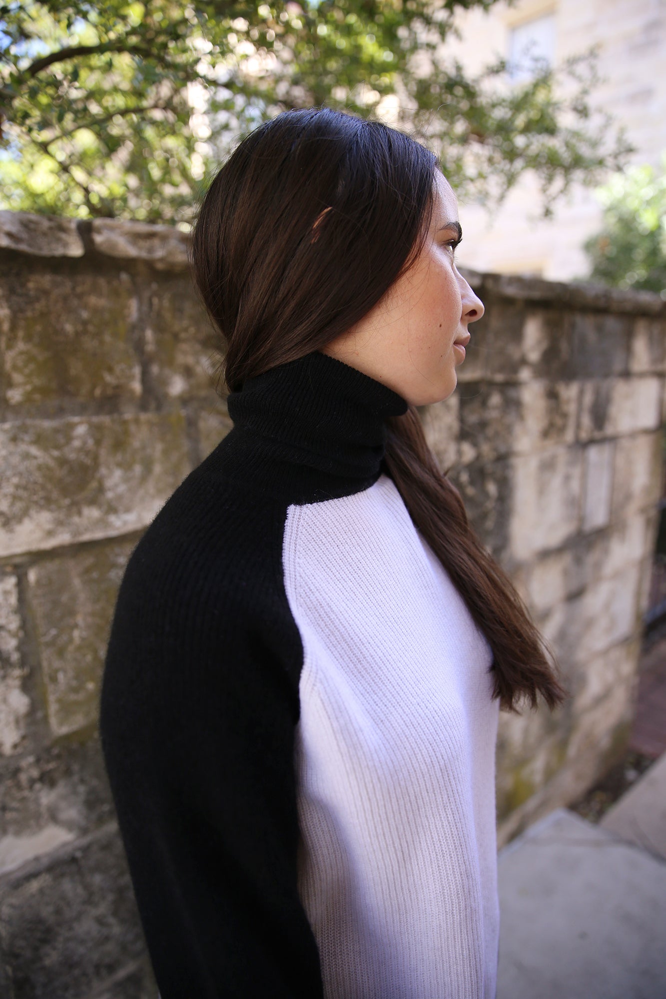 Susie Colourblock Sweater Black Organic White