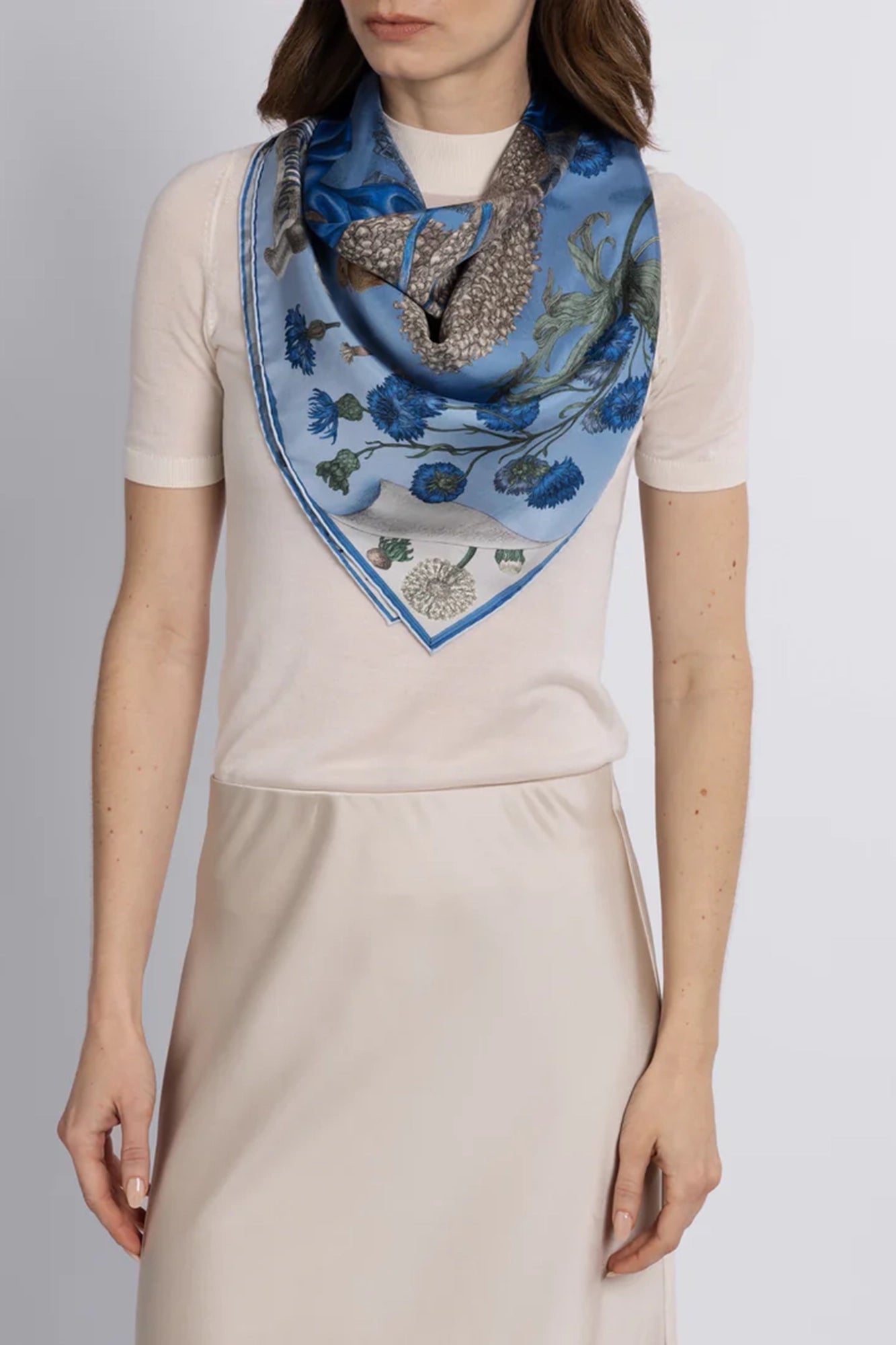 London Bridge is Falling Down 100% Silk Twill Scarf Square 90cm x 90cm