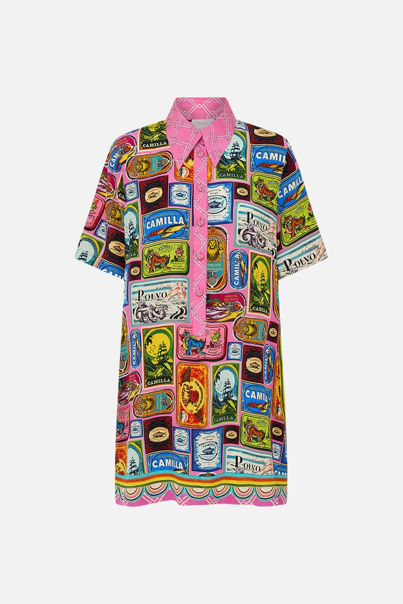 Short Sleeve Mini Shirt Dress Salty Splendour