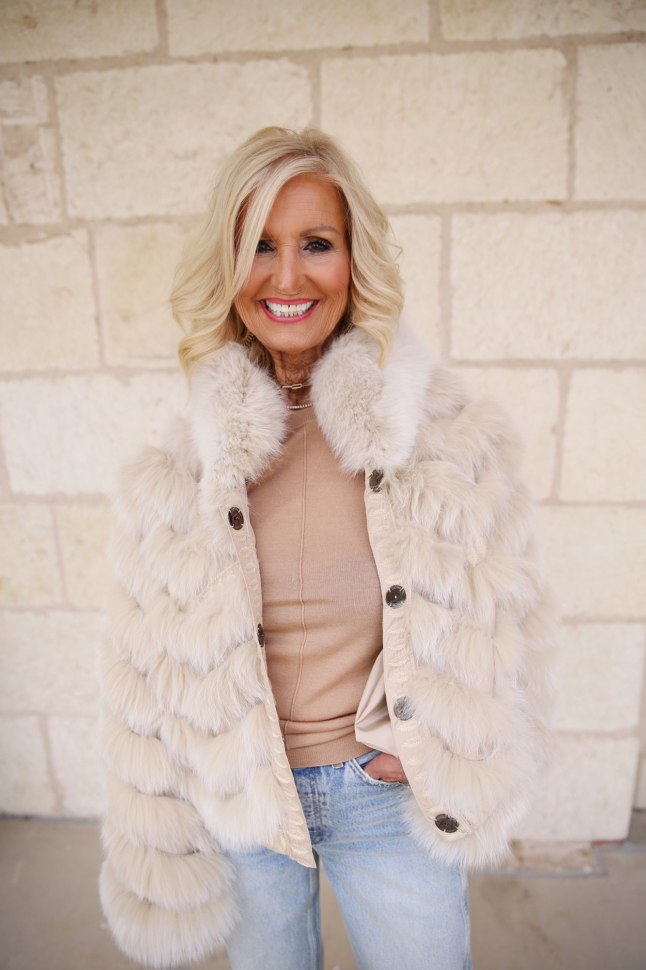 Silk Reversible Embroidered Genuine Fur Bomber Jacket
