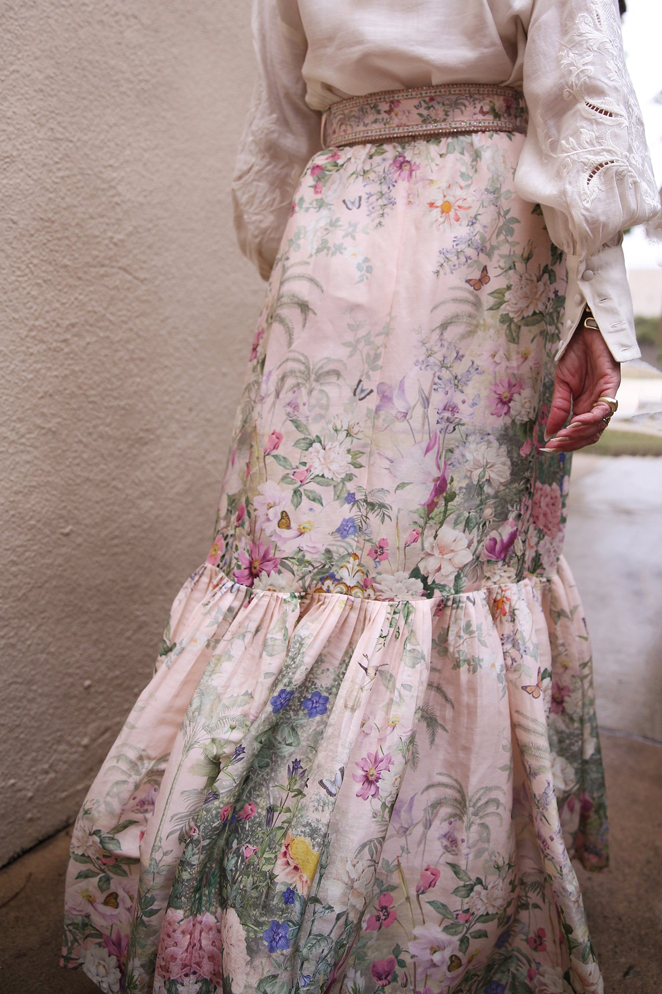 Skirt With Deep Hem Frill And Belt Palacio Playground