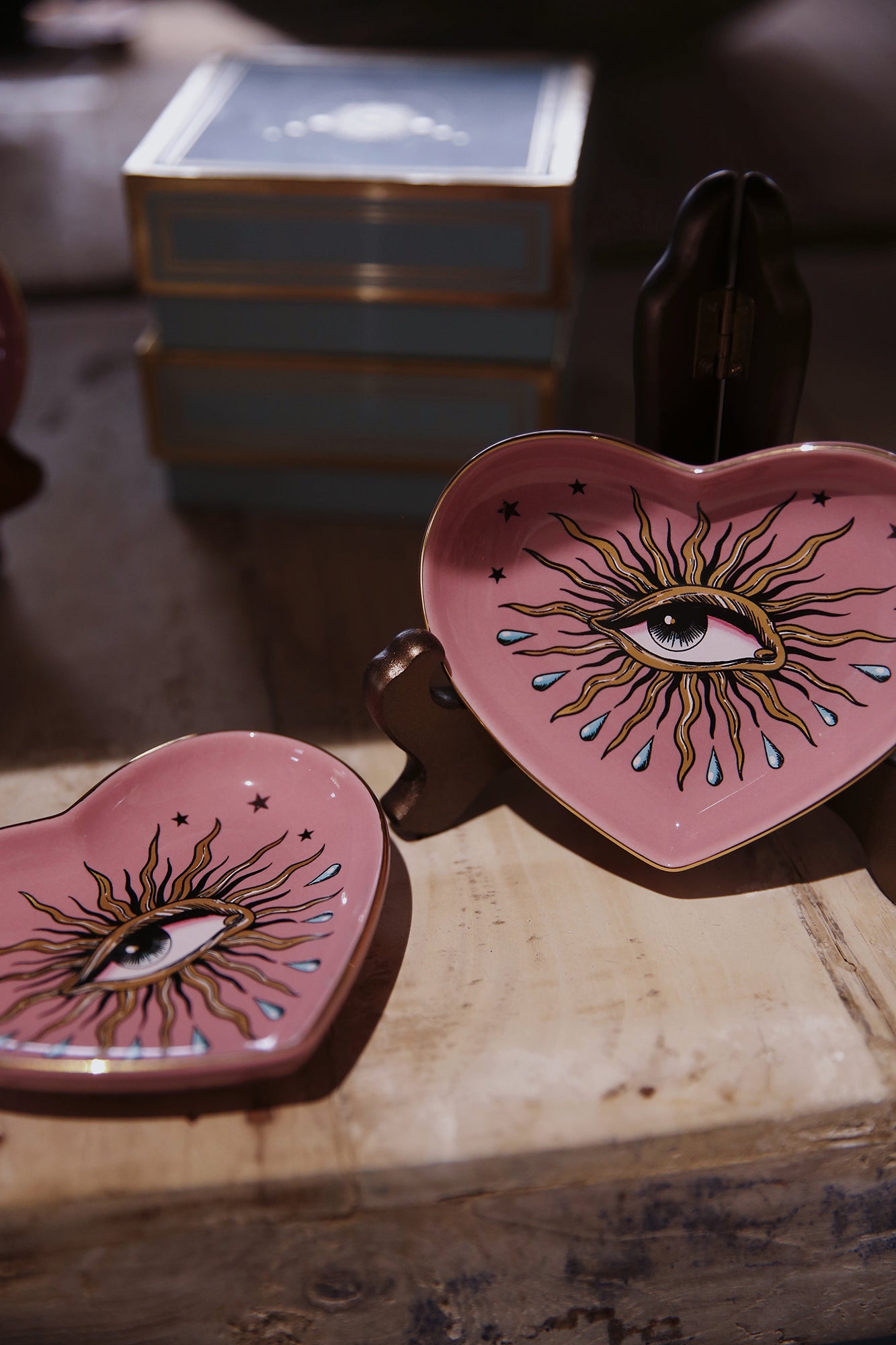 Pink Pop Art Eye Heart Dish