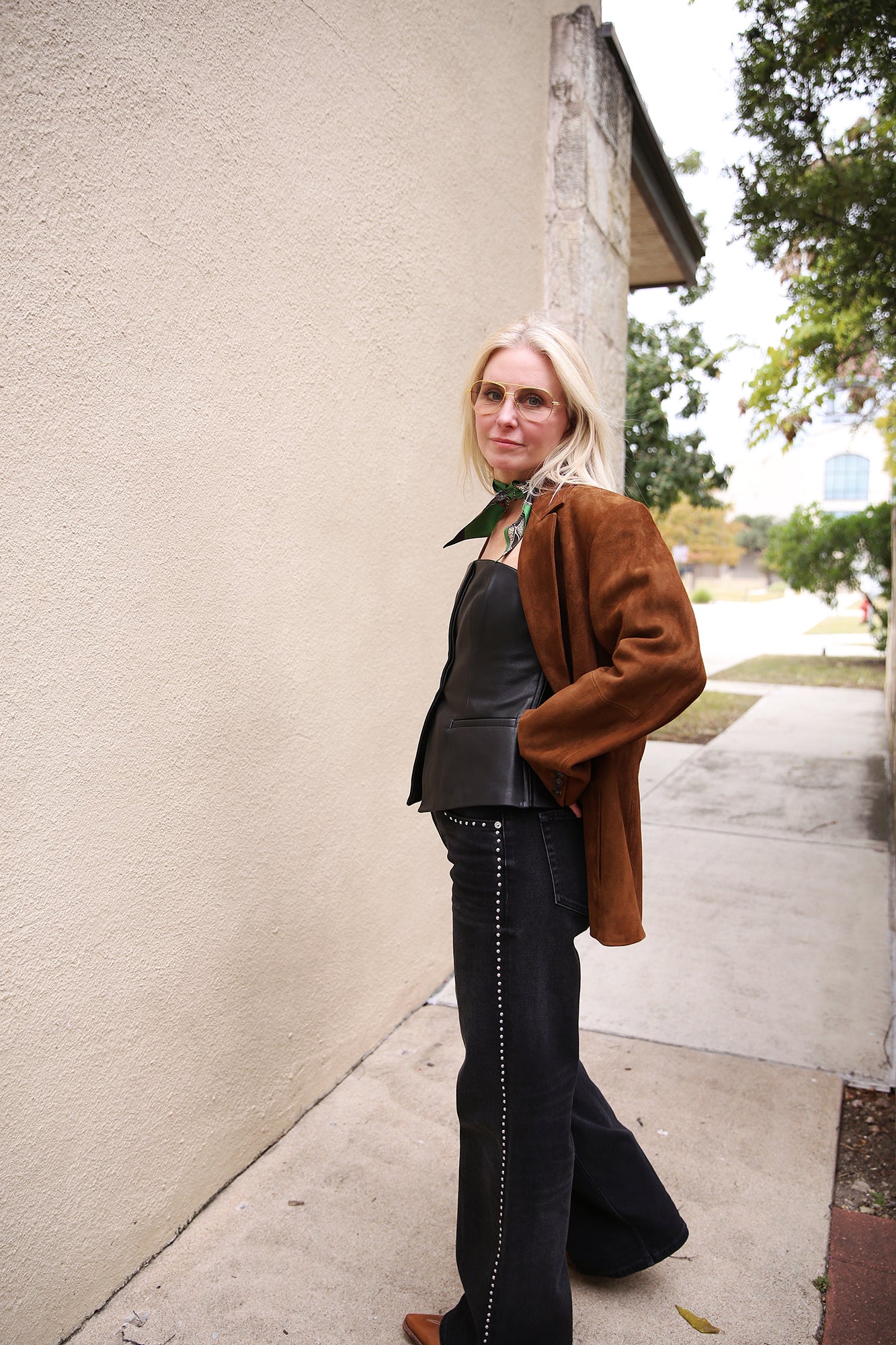 Studded Mid-Rise Wide Leg  Denim Crafted Black Stud