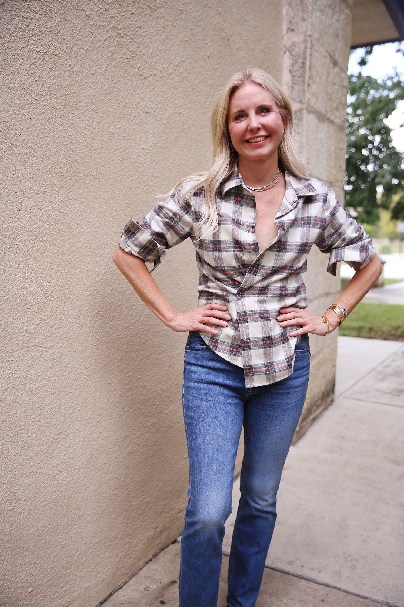 The Fitted Shirt Japanese Flannel White Plaid