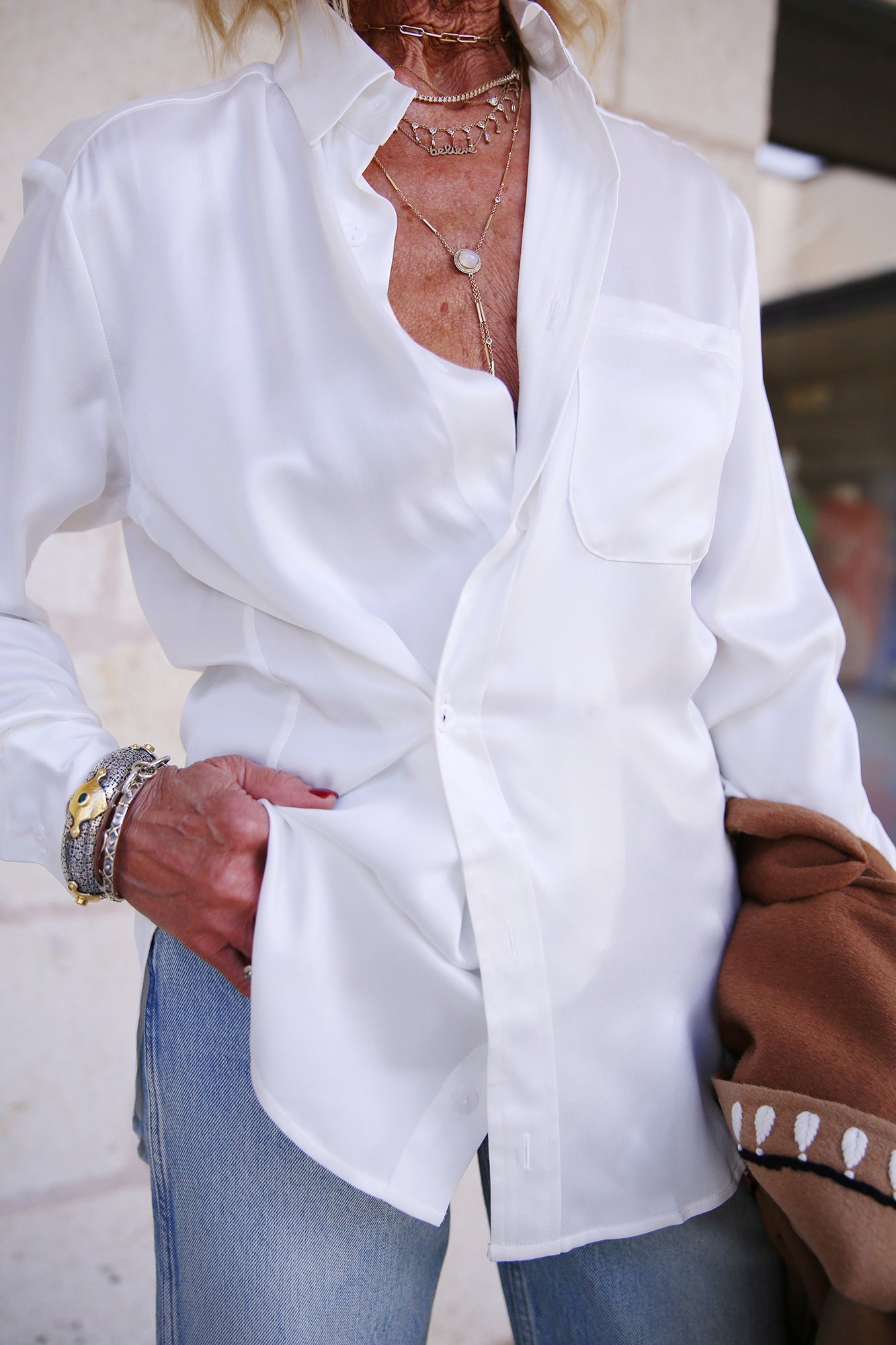 The MEN'S Shirt 100% Sueded Silk