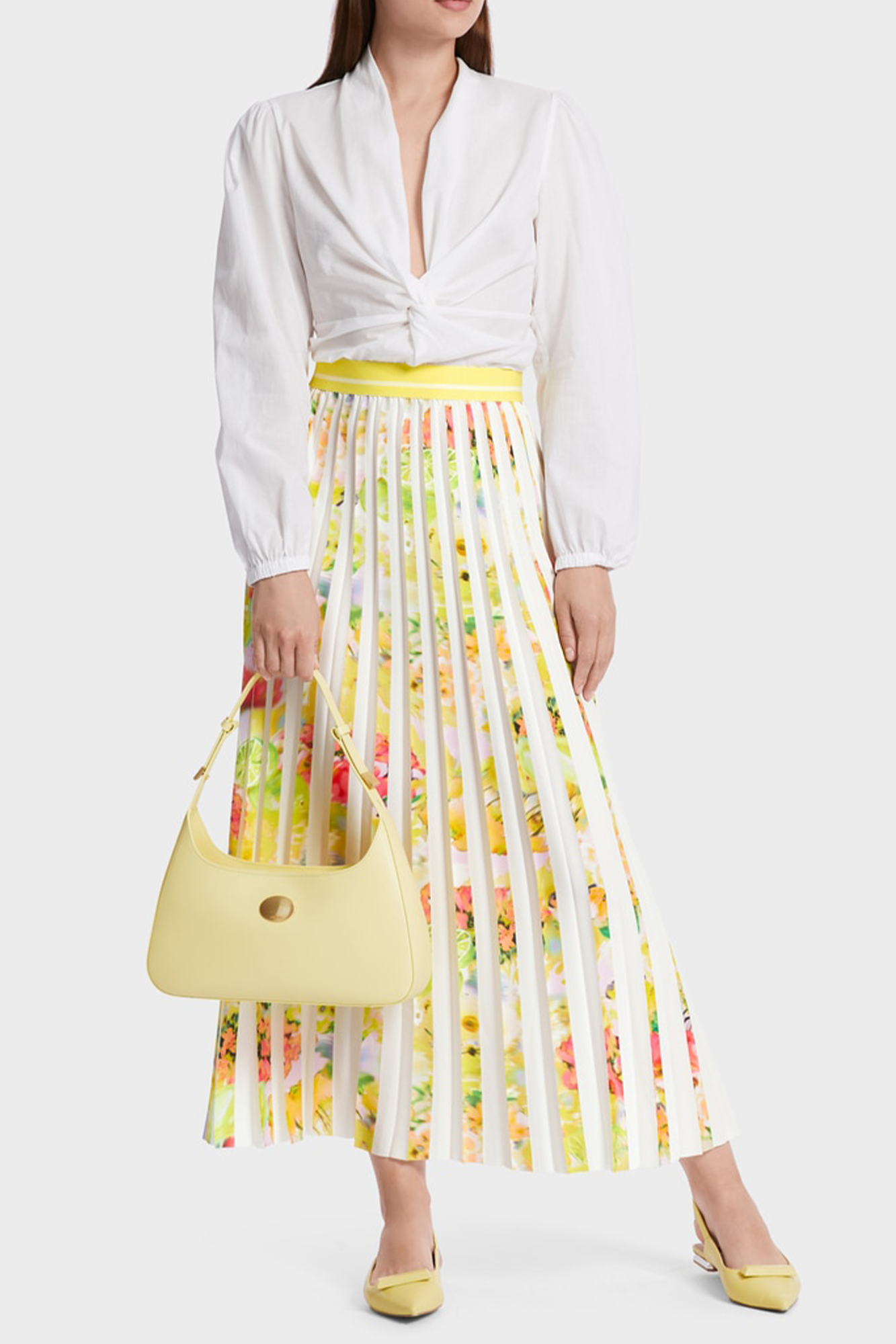 Blurry Lemons Pleated Skirt