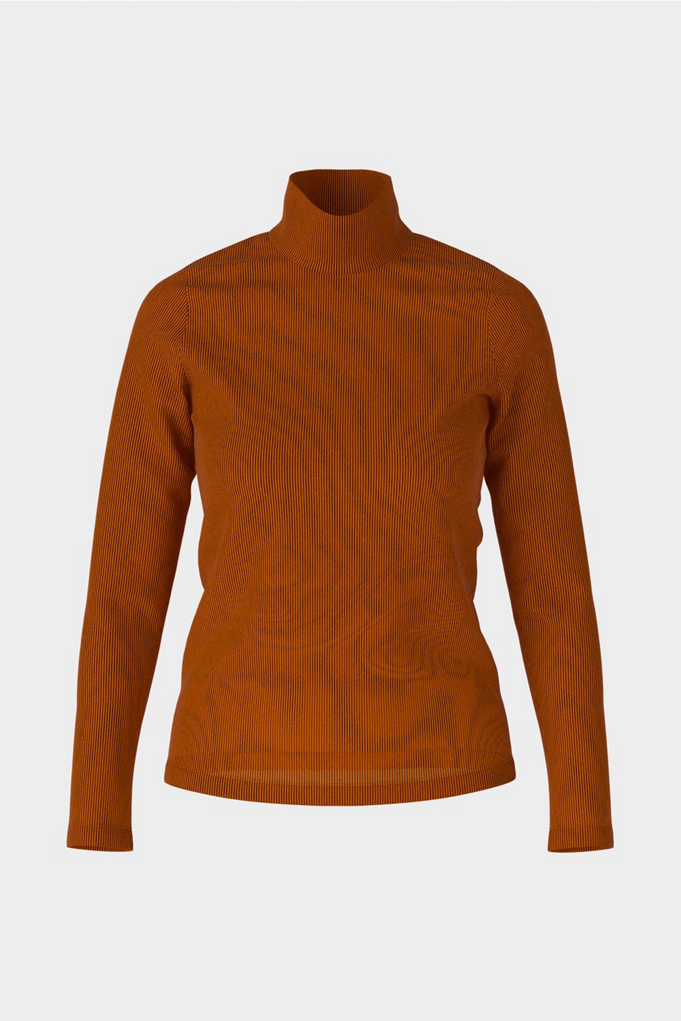 This Ribbed Turtleneck T-Shirt is the perfect wardrobe staple. Crafted from a soft viscose mix, it fits close to the body for a flattering silhouette. Featuring long sleeves and a ribbed design, it's the epitome of modern minimalism, finished with a turtleneck for added style.