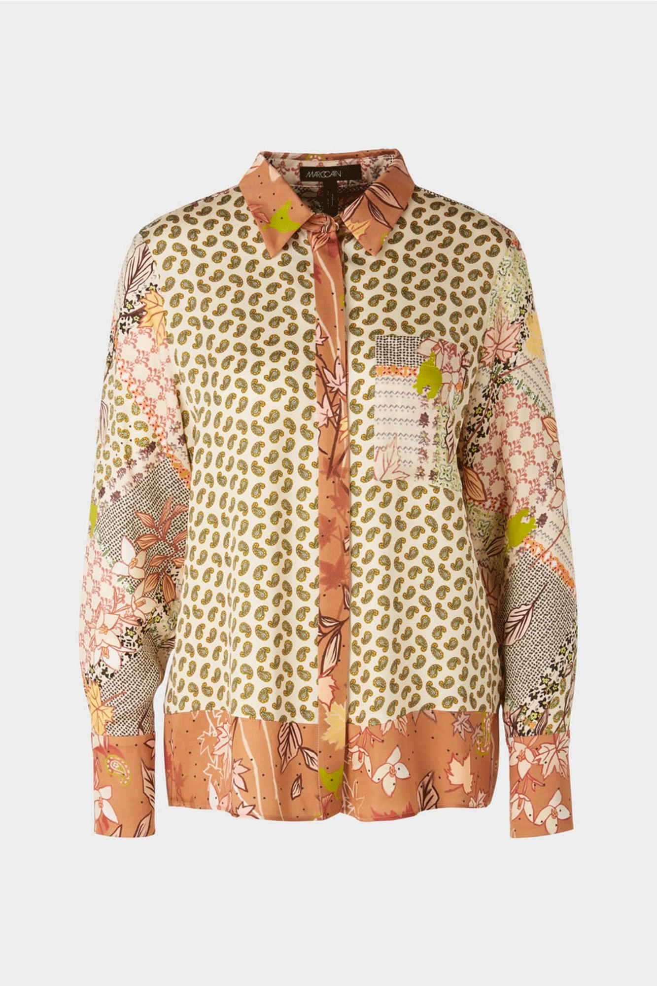This classic blouse is designed with wide blouse cut and pleasant viscose fabric for all-day comfort. Featuring a colourful print, a button placket and collar, a patch breast pocket, and cuff sleeves with metal buttons, this blouse is sure to become a wardrobe staple.