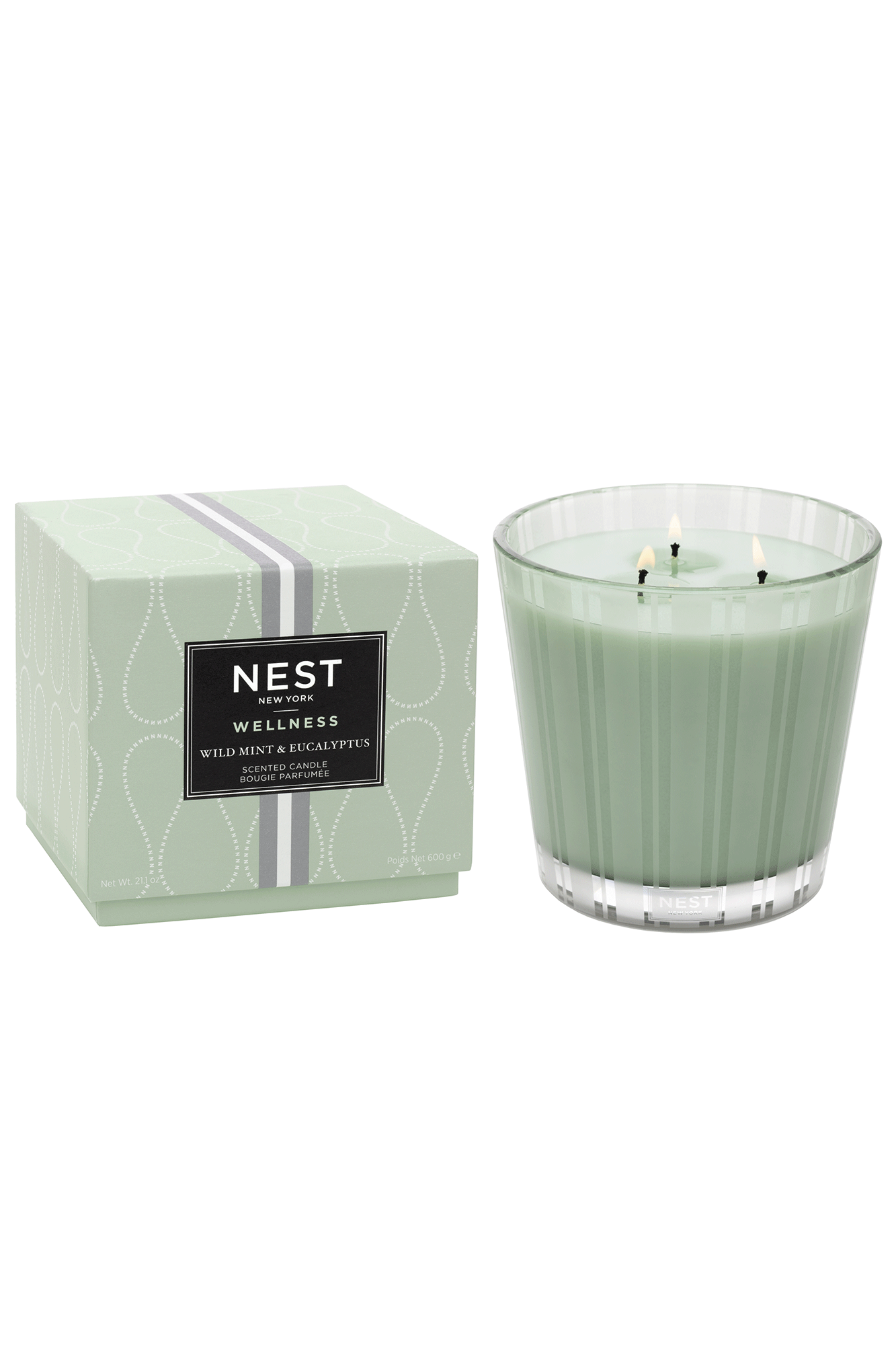 Experience total relaxation without ever leaving your home with this Wild Mint & Eucalyptus 3 Wick Candle. Blending the essence of wild mint and eucalyptus with hints of basil and Thai ginger, this candle offers a unique aroma that will soothe your senses and stimulate your mind. Perfect for any room in need of ambiance and scent.