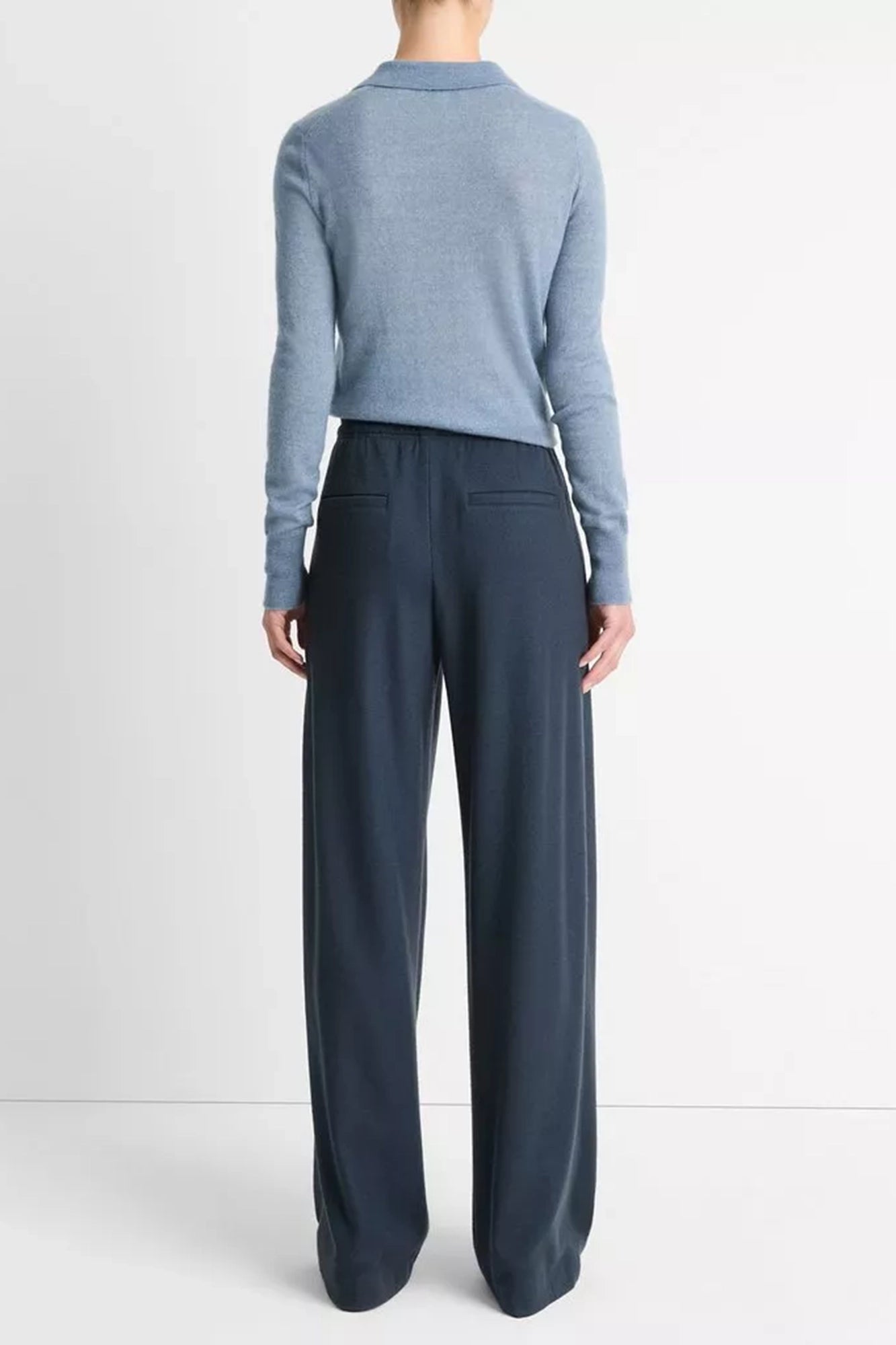 Wool-Blend Drawstring Pull-On Pant Tide Stone