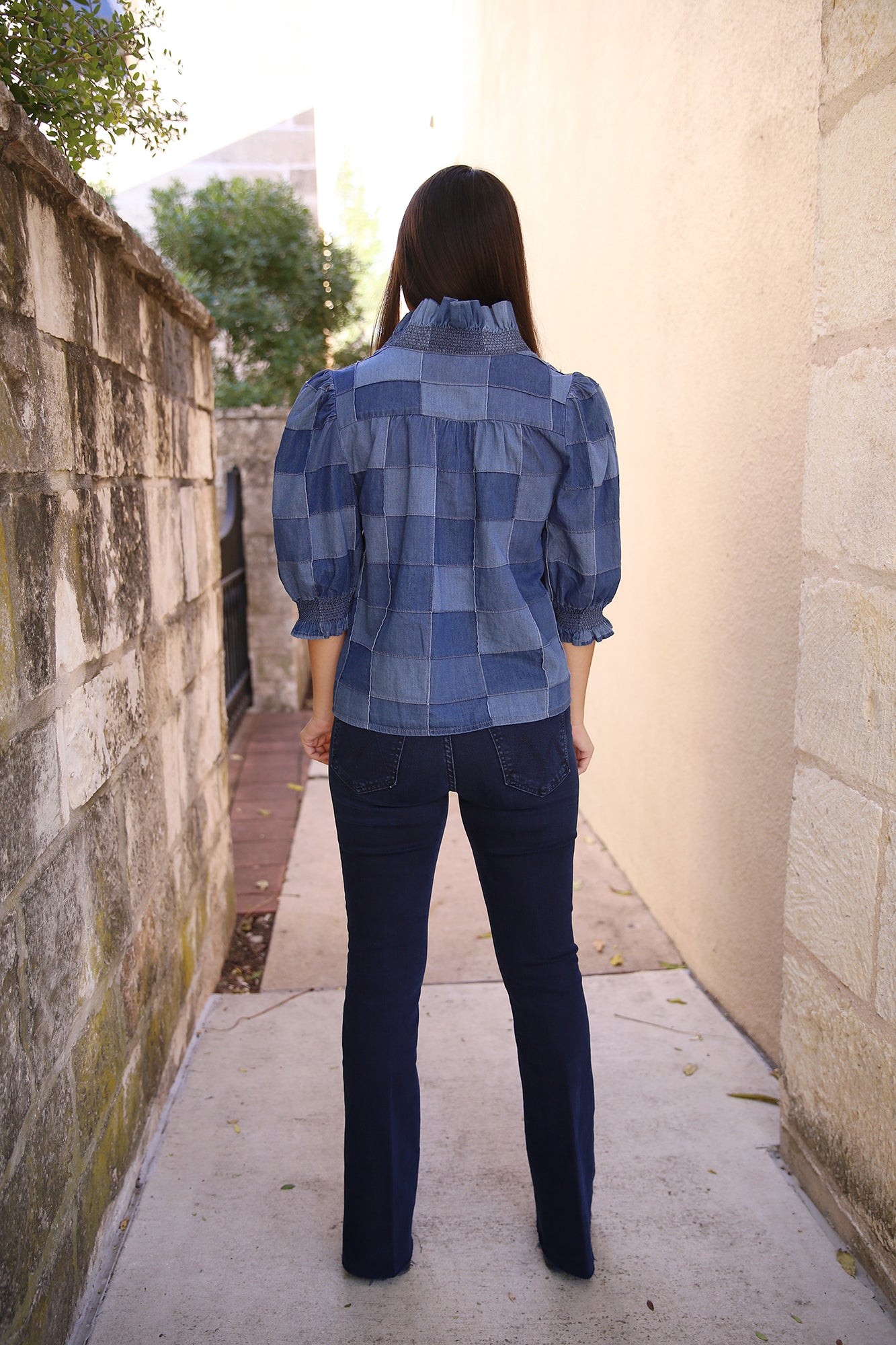 Denim on sale patchwork sleeves