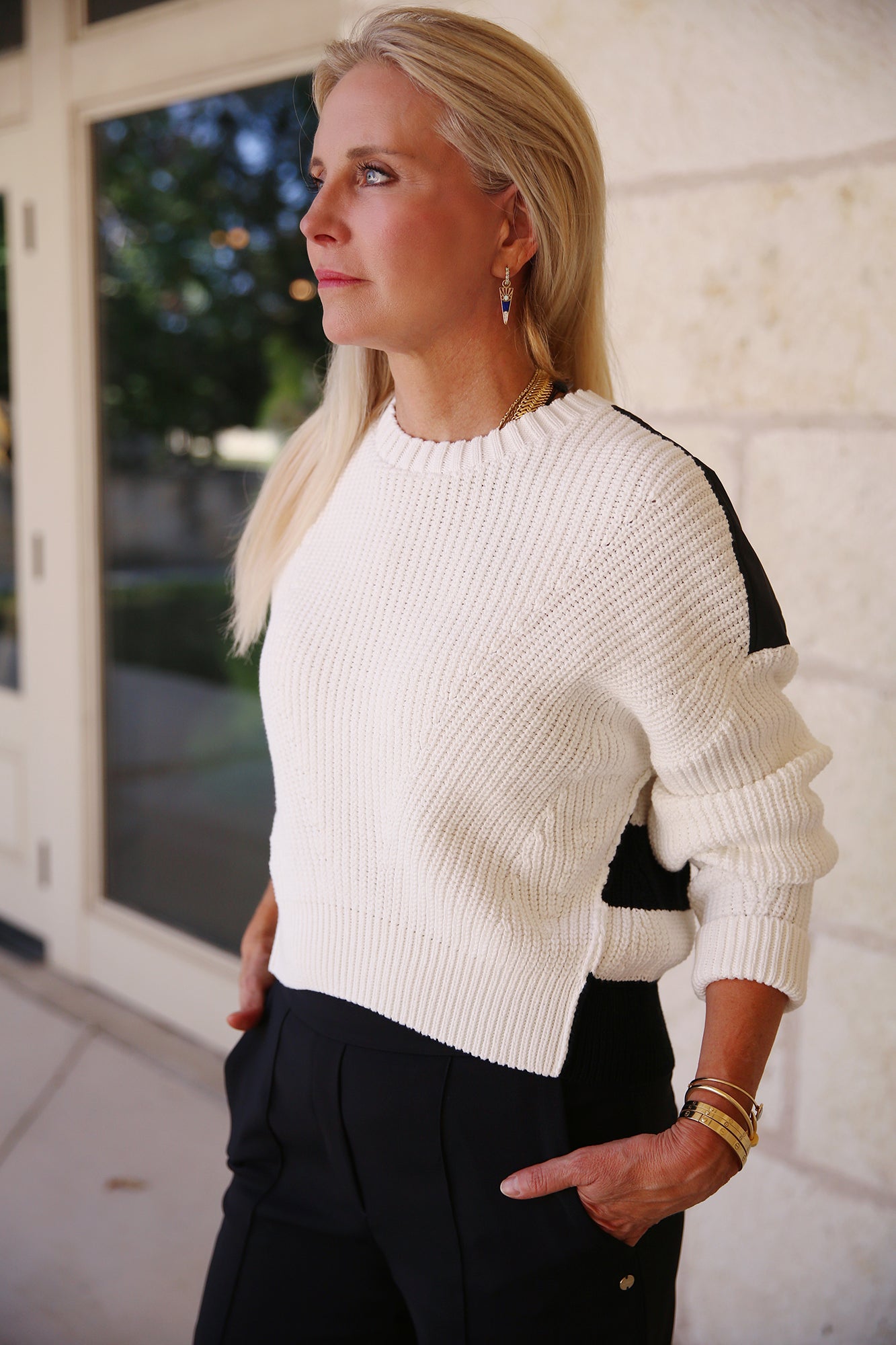 Zip It! DIY Style Knitted Sweater White And Black