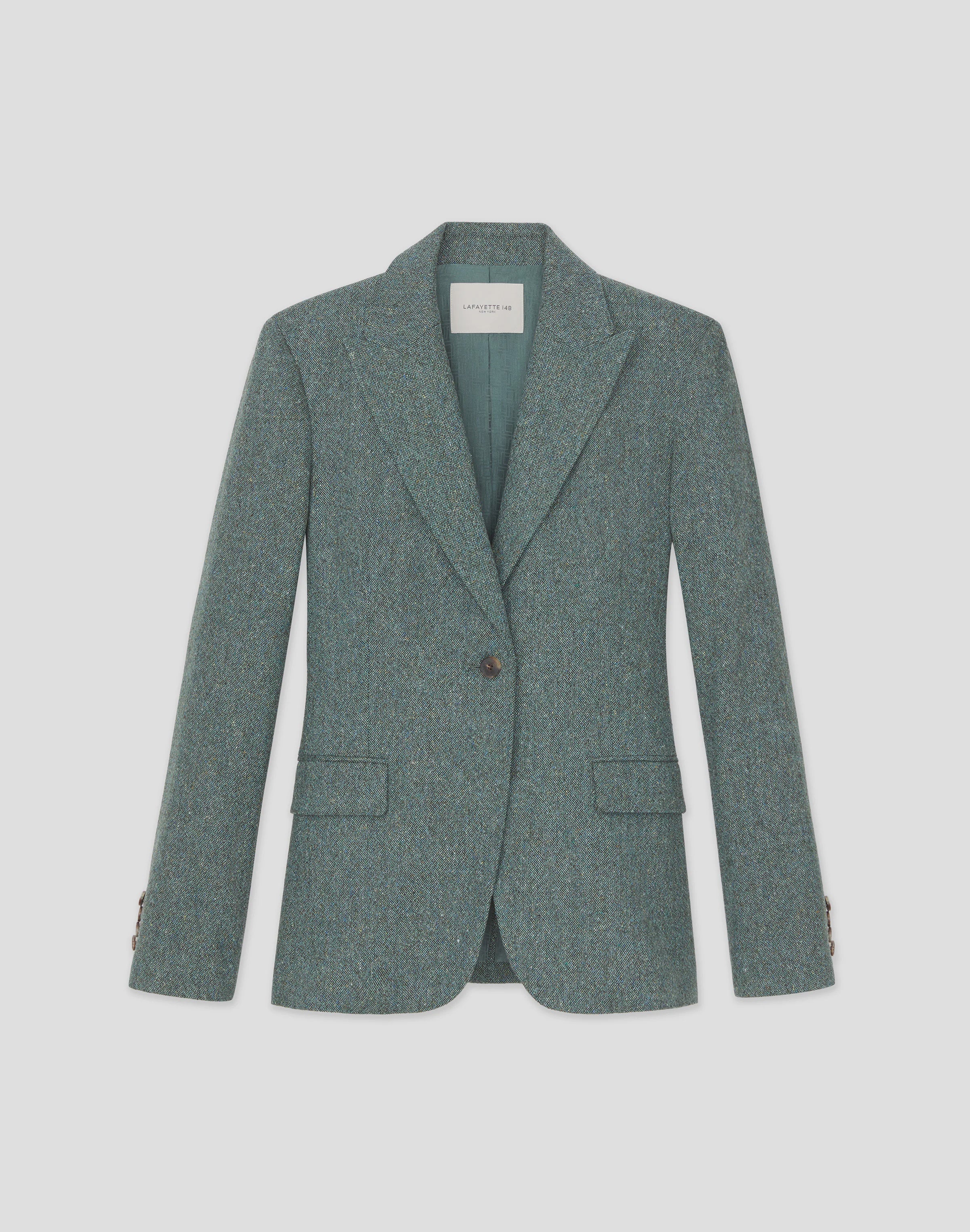 Donegal Tweed Peak Lapel Blazer Ivy Vine Multi