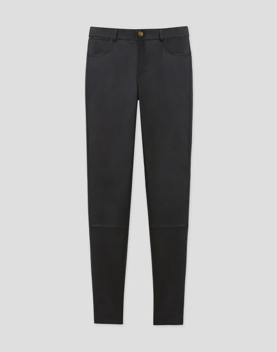 Silky Stretch Nappa Leather Mercer Pant Black