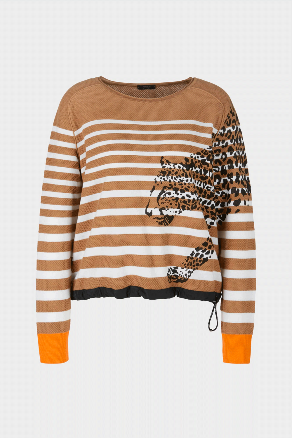 Stay warm and stylish in our Bold Types Bold Stripe Tiger Sweater from Marc Cain.