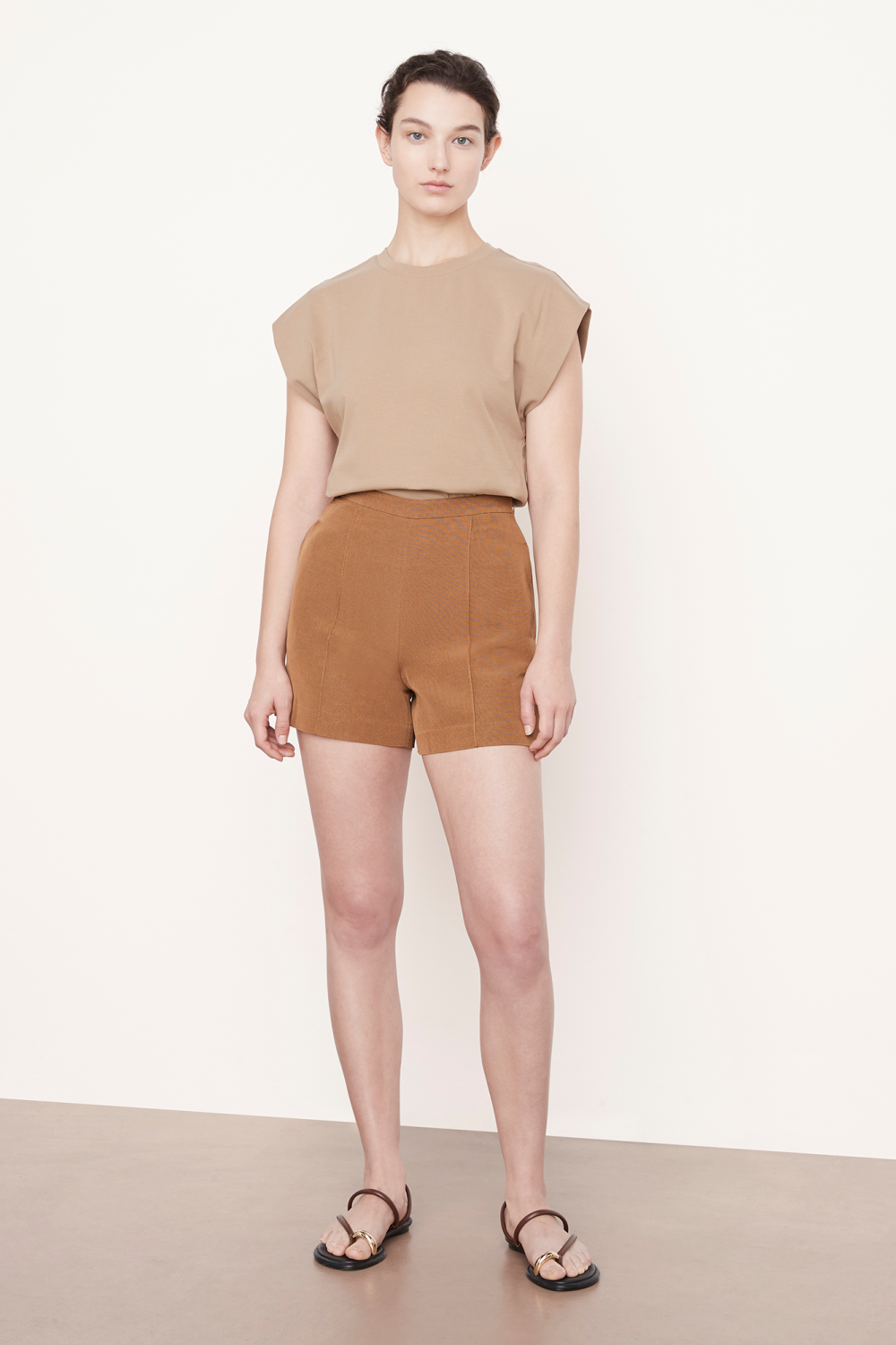 The High-Waisted Tailored Short from Vince is made with high-quality Italian cotton-blend ottoman, offering a luxurious feel while sitting high at the waist.