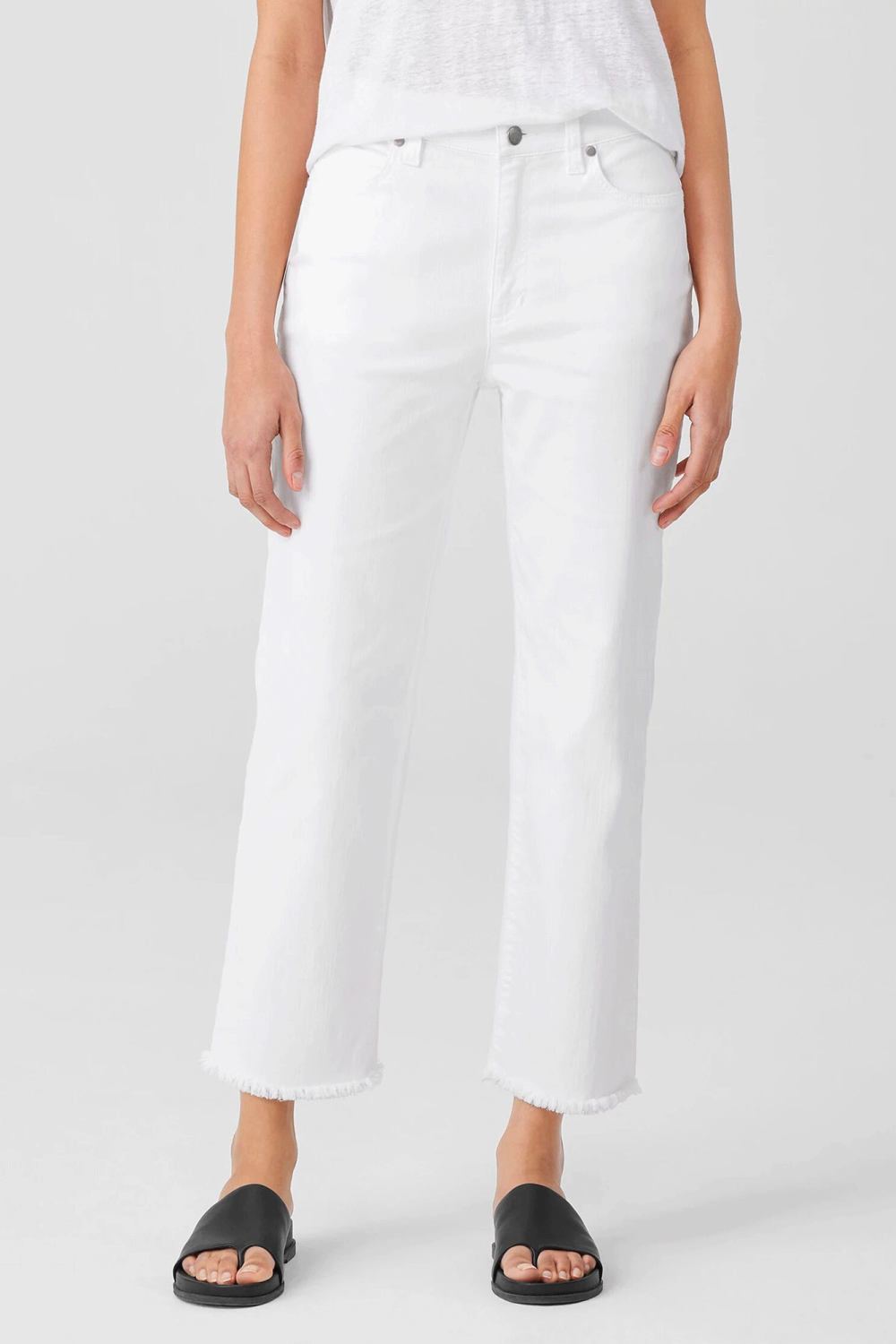 Straight Ankle Jean with Raw Edge | Eileen Fisher