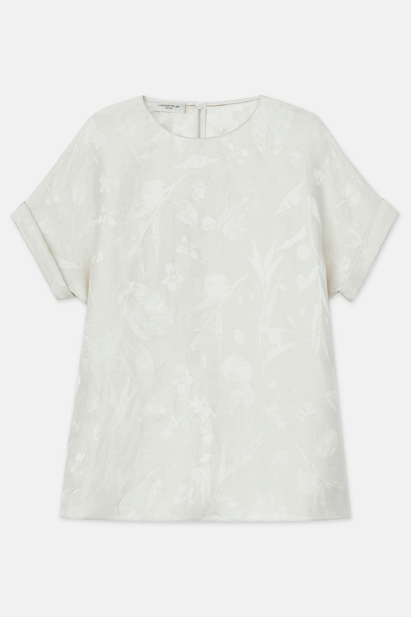 Eco Flora Cuffed Short Sleeve T-Shirt Blouse