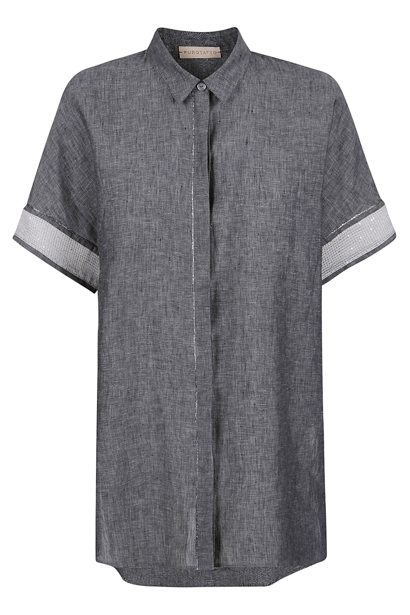 Detail On Short Sleeve Linen Button Down Shirt